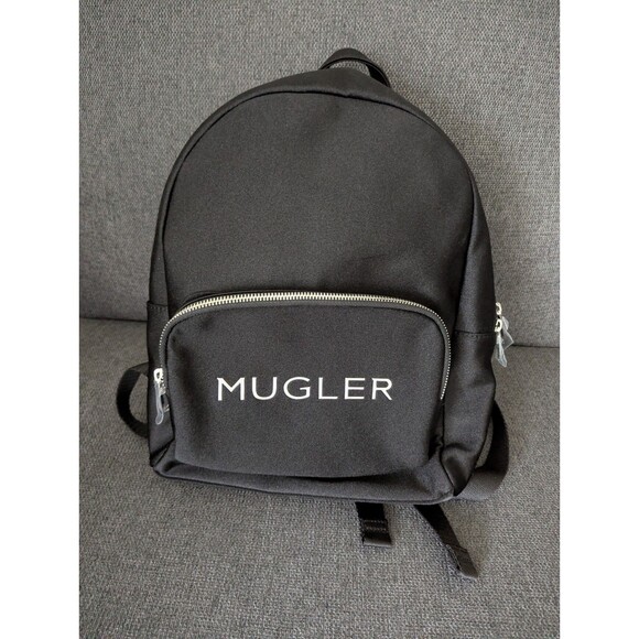 NWOT Mugler Parfums Black Backpack W/Logo And Front Pocket and Zipper Closure main image 12